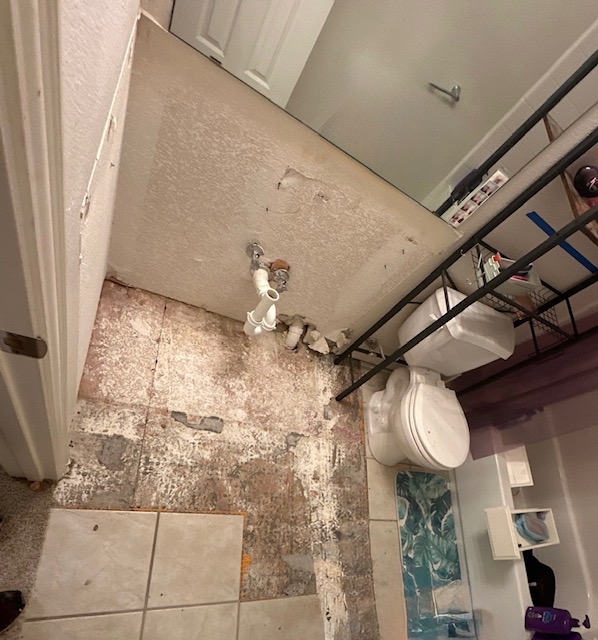 Water damage remodel before